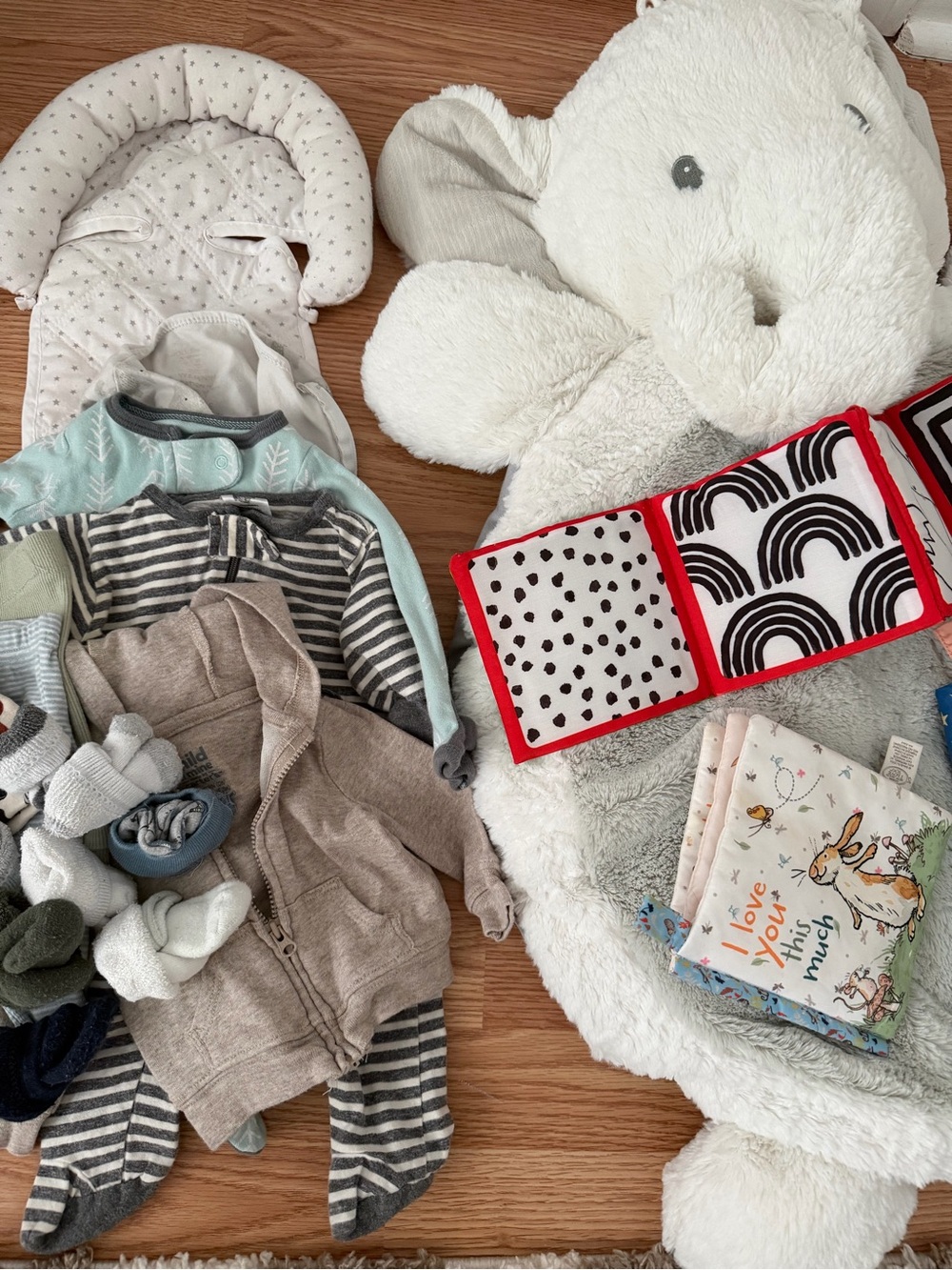Assorted Mixed Lot Baby Boy Elephant Play Mat with Black Contrast Books Newborn